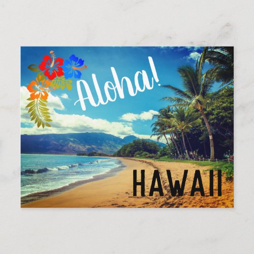 Aloha Hawaii Travel Tropical Tourism Postcard