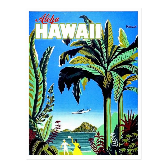 Aloha Hawaii, tropic isle, vintage airline travel Postcard | Zazzle.com