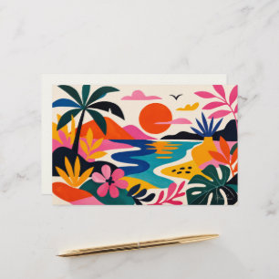 Aloha hawaii tropical art blank stationery