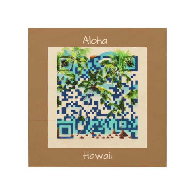 Aloha - Hawaii, TROPICAL BEACH, QR CODE AI ART (Front)