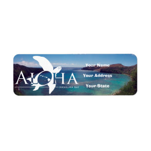Aloha Hawaii Turtle and Hanauma Bay Label
