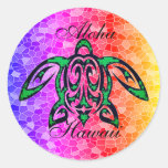 Aloha Hawaii turtle Classic Round Sticker