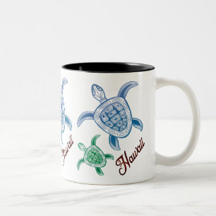 Aloha Hawaii Turtle Two-Tone Coffee Mug