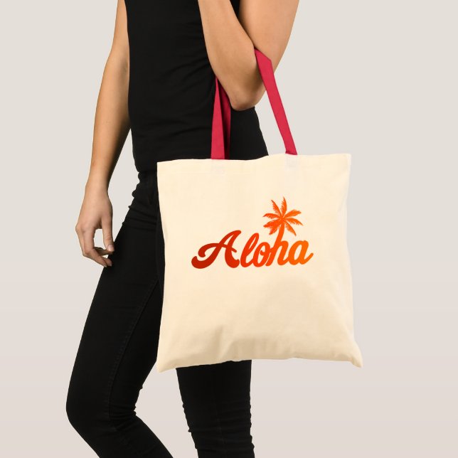 Aloha Hawaii Vintage Palm Tree Hawaiian Aloha Tote Bag (Front (Product))