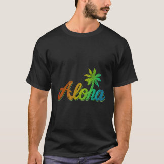 Aloha Hawaii Vintage Rainbow Hawaiian Graphic T-Shirt
