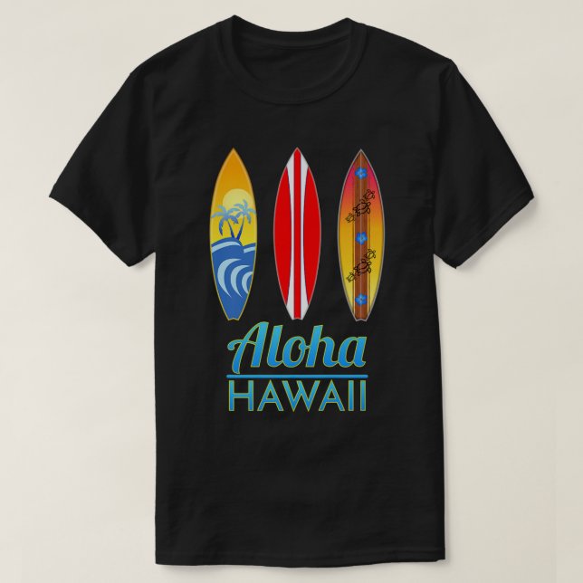 Aloha Hawaii Vintage Retro Surfboards Surfing765 T-Shirt (Design Front)