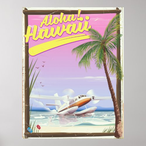 Aloha Hawaii Vintage style travel poster