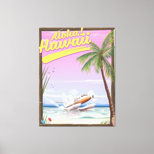 Aloha Hawaii Vintage style travel poster Canvas Print