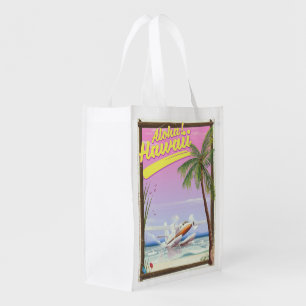 Aloha! Hawaii Vintage style travel poster Grocery Bag