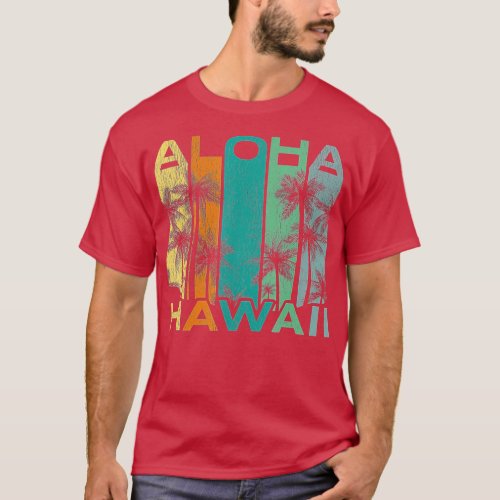 Aloha Hawaii Vintage Surf Board  T_Shirt