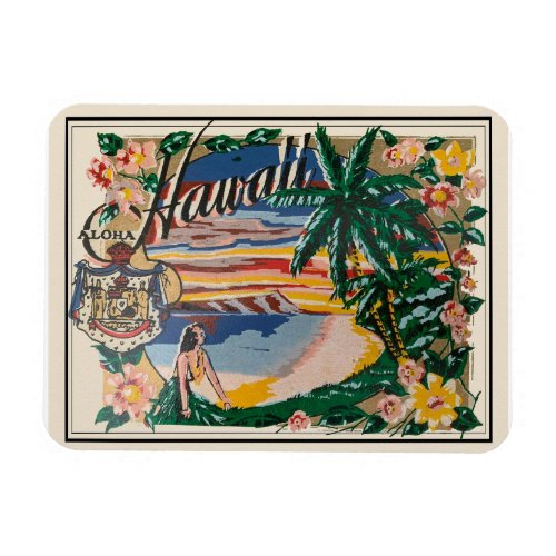 Aloha Hawaii Vintage Travel  Magnet