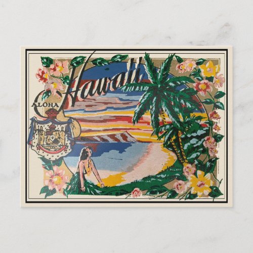 Aloha Hawaii Vintage Travel Postcard 