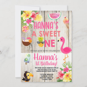 Aloha, hawaiian birthday party invite. invitation