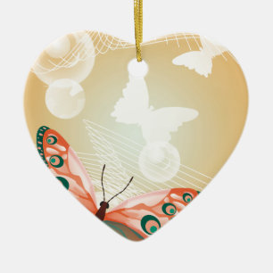 Aloha Hawaiian Butterfly Wedding Love Art Destiny Ceramic Ornament