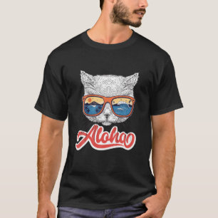 Aloha Hawaiian Cat Sunglasses Funny Cute Kitten Wo T-Shirt