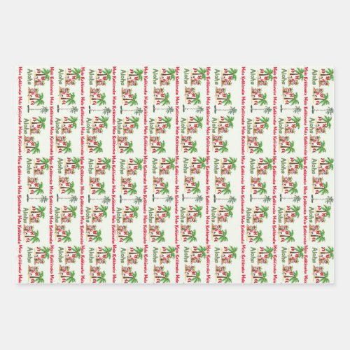 Aloha Hawaiian Christmas Wrapping Paper