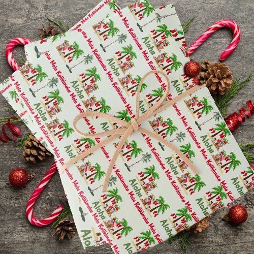 Aloha Hawaiian Christmas Wrapping Paper