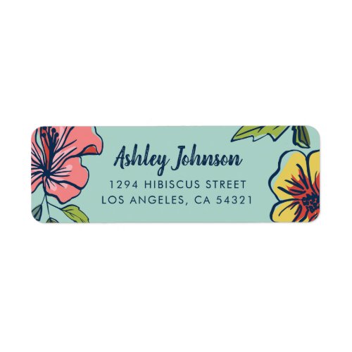 Aloha Hawaiian Flowers Label