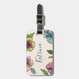 Aloha Hawaiian Flowers Luggage Tag