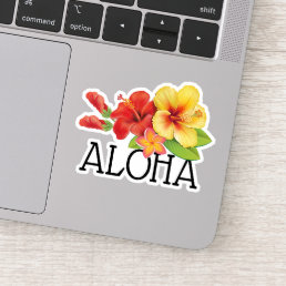 Aloha Hawaiian Flowers Sticker