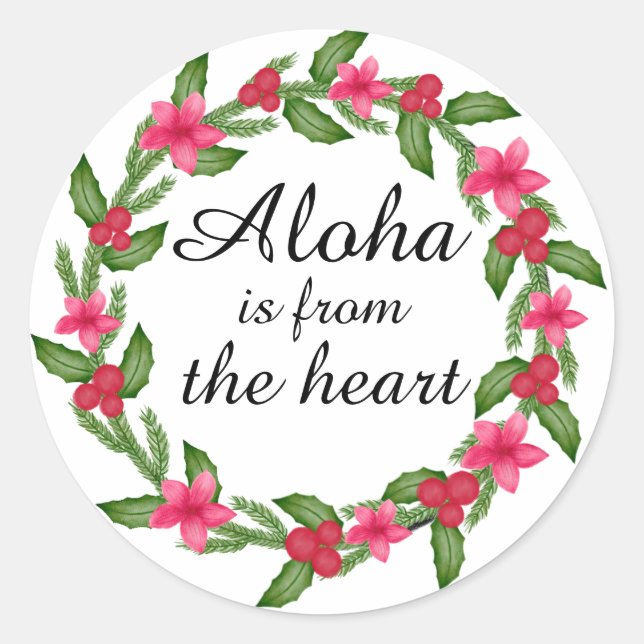 Aloha hawaiian from the heart sticker (Front)