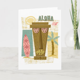 Aloha -Hawaiian Greeting Card -Retro Island Tiki