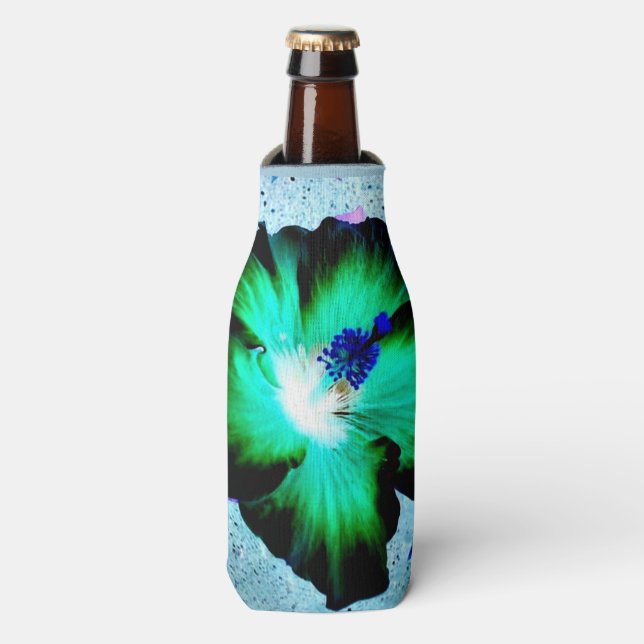 Aloha Hawaiian Hibiscus bottle wrap Cooler (Bottle Front)