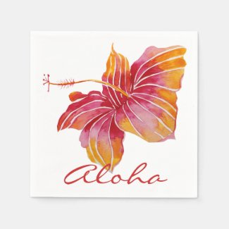 Aloha | Hawaiian Hibiscus Flower Paper Napkins