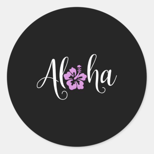 Aloha Hawaiian Hibiscus Flower Surfer Maui Kauai H Classic Round Sticker