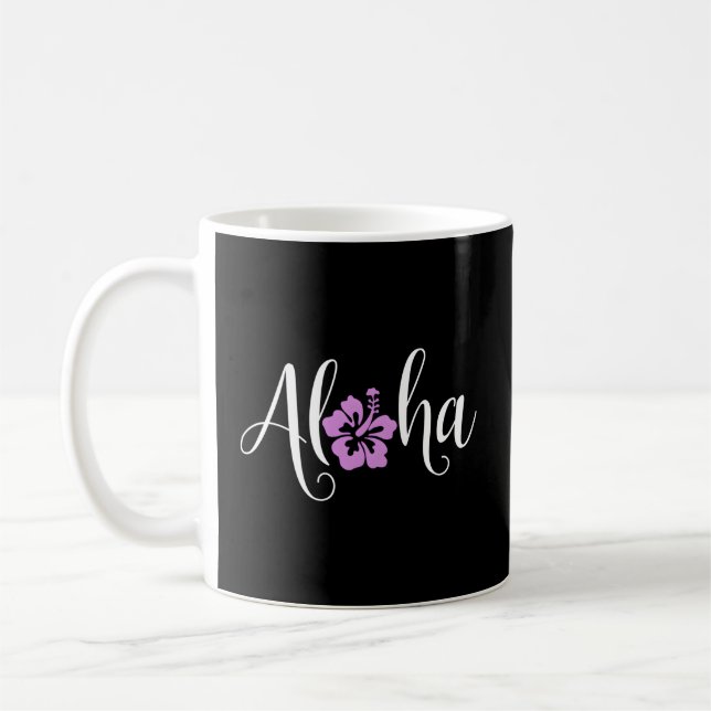 Aloha Hawaiian Hibiscus Flower Surfer Maui Kauai H Coffee Mug (Left)