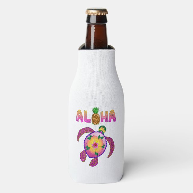 Aloha Hawaiian Honu Turtle Bottle Cooler (Bottle Front)