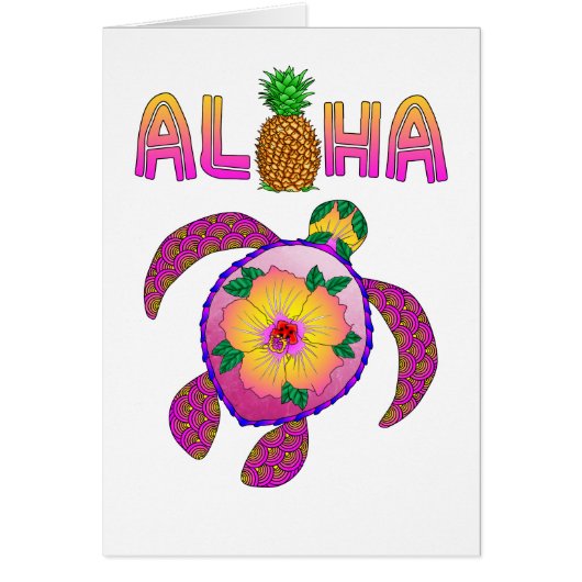 Aloha Hawaiian Honu Turtle Cards (Front)