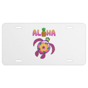 Aloha Hawaiian Honu Turtle License Plate