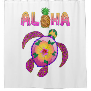 Aloha Hawaiian Honu Turtle Shower Curtain
