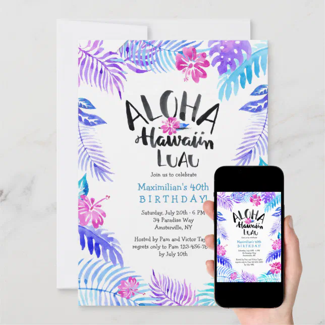 Aloha Hawaiian Invitation | Zazzle