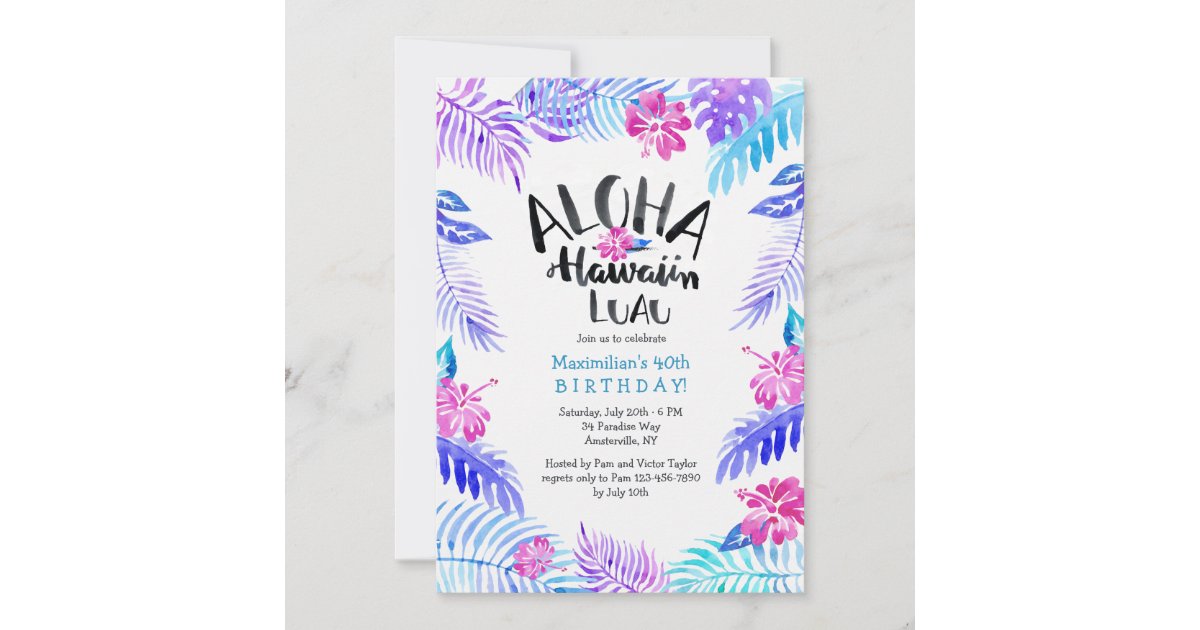 Aloha Hawaiian Invitation | Zazzle