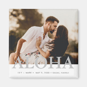 Aloha Hawaiian Island Photo Wedding Save the Date Magnet