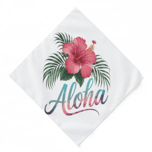 Aloha Hawaiian Islands Hawaii Hibiscus Flower Bandana