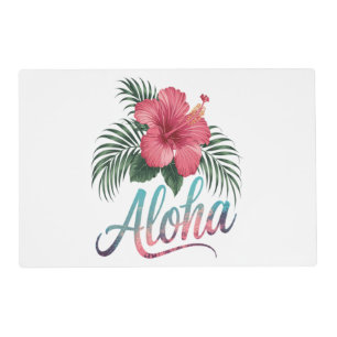 Aloha Hawaiian Islands Hawaii Hibiscus Flower Placemat