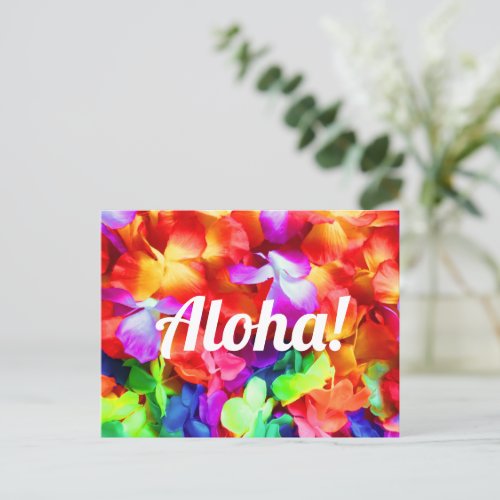 Aloha Hawaiian Lei Garland Photo Postcard