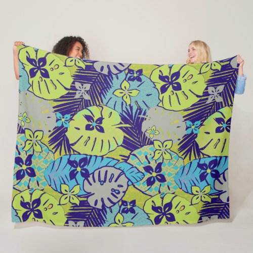 Aloha Hawaiian pattern print Fleece Blanket