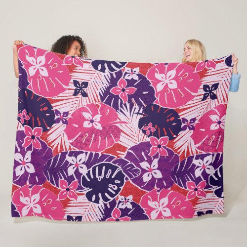 Aloha Hawaiian pattern print Fleece Blanket