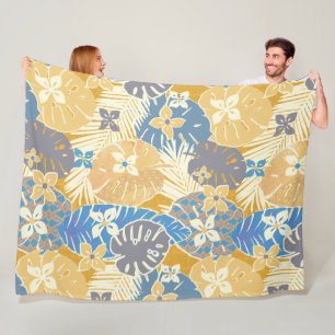 Aloha Hawaiian pattern print Fleece Blanket