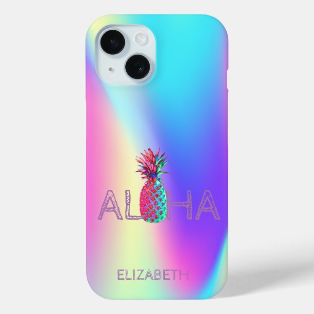 Aloha Hawaiian Pineapple Holographic Case-Mate iPhone Case (Back)