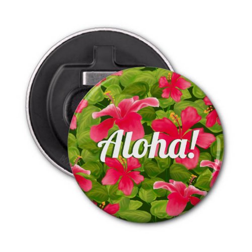 Aloha Hawaiian Pink Hibiscus  Bottle Opener