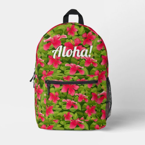 Aloha Hawaiian Pink Hibiscus Printed Backpack