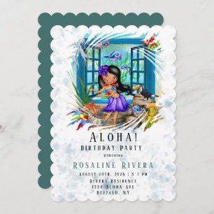 Aloha Hawaiian Preteen Girl Birthday Party Invitation