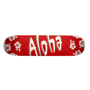 Aloha Hawaiian Red Skateboard Deck
