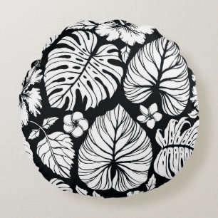 Aloha Hawaiian Shirt Seamless Background Pattern.  Round Pillow