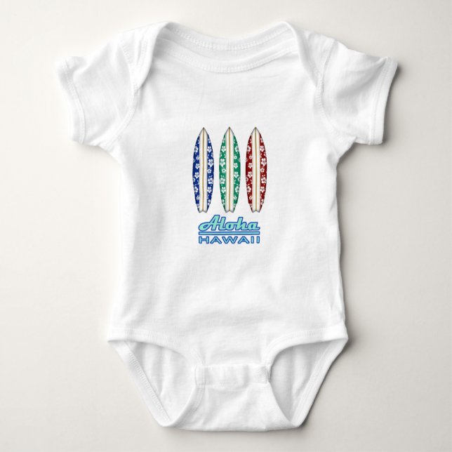 ALOHA - Hawaiian Surfboards Baby Bodysuit (Front)